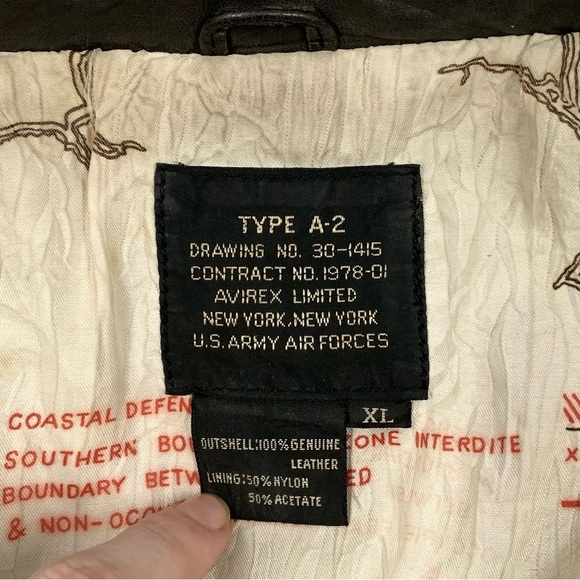 Vintage Avirex A-2 Leather Jacket - Picture 5 of 5